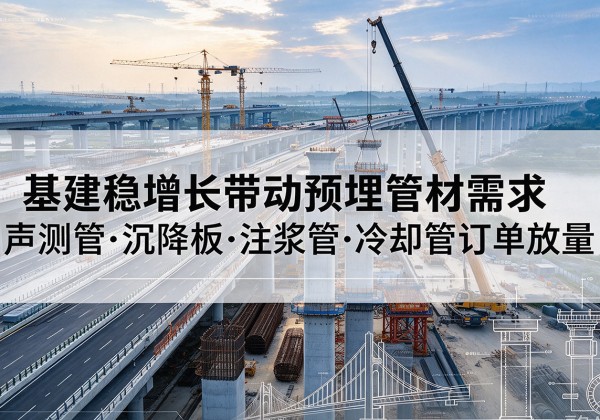 锦州基建稳增长带动预埋监测管材需求，声测管、沉降板、注浆管订单持续放量